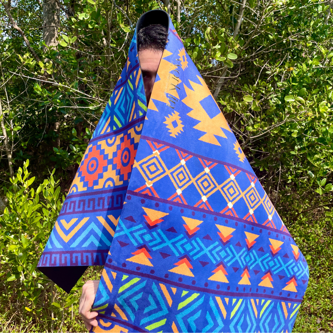 Yaku suede yoga mat by Work In, inspired by Peruvian ancestral patterns