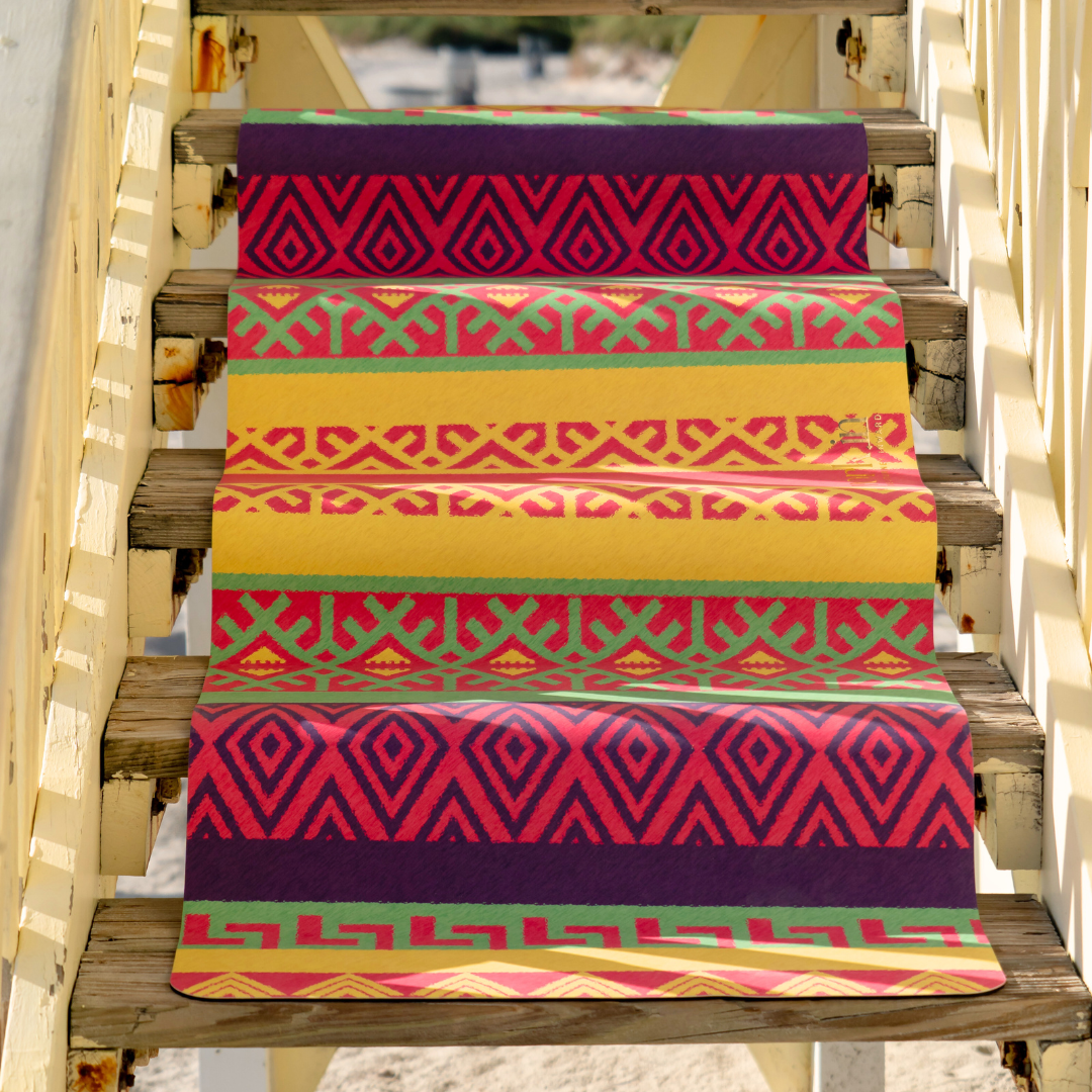 Inti vegan PU yoga mat by Work In, inspired by Peruvian ancestral patterns