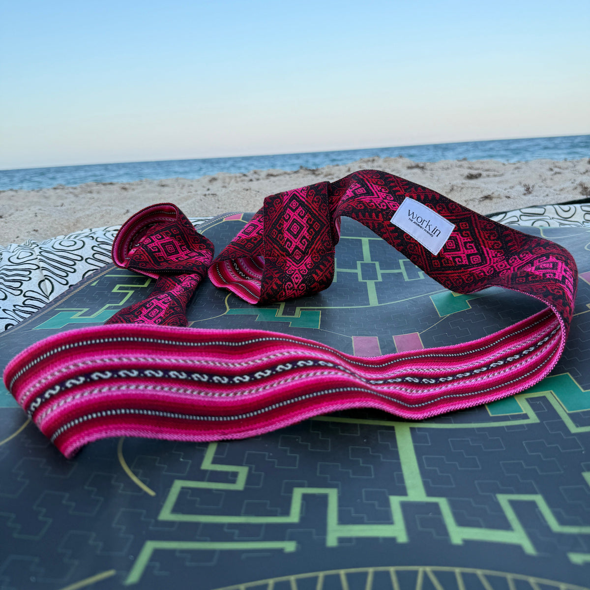 Yana 2-in-1 yoga mat strap by Work In, handmade in Peru