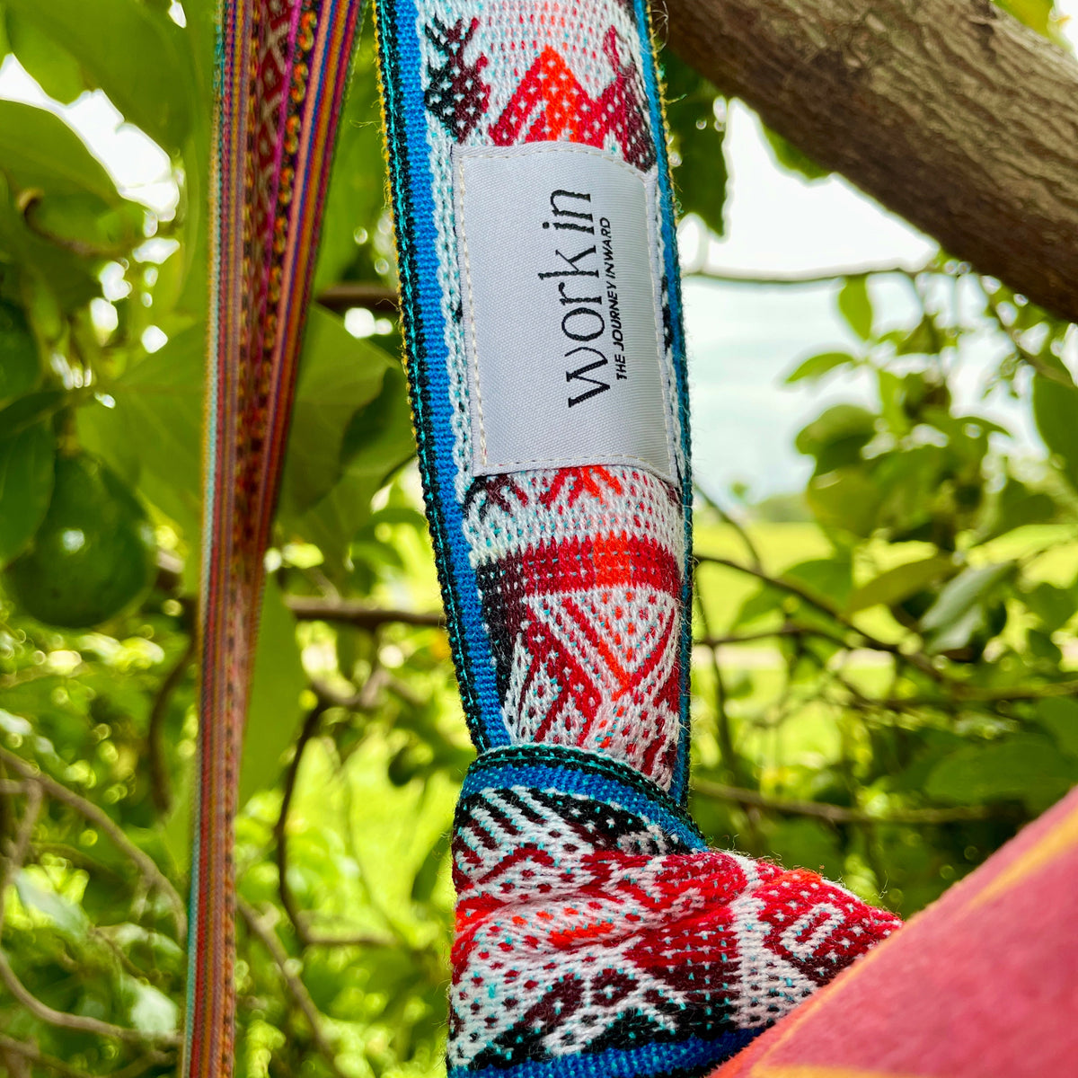 Puka 2-in-1 yoga mat strap by Work In, handmade in Peru