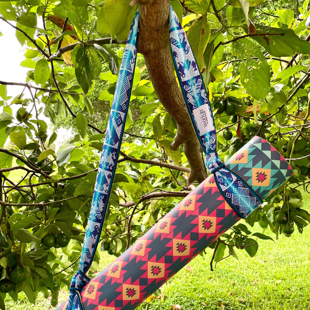 Anqas 2-in-1 yoga mat strap by Work In, handmade in Peru