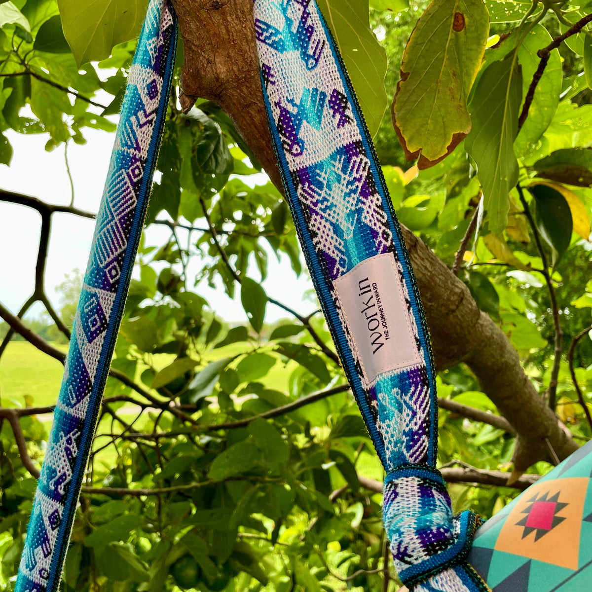 Anqas 2-in-1 yoga mat strap by Work In, handmade in Peru