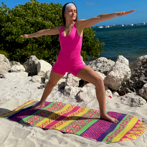 Inti vegan PU yoga mat by Work In, inspired by Peruvian ancestral patterns